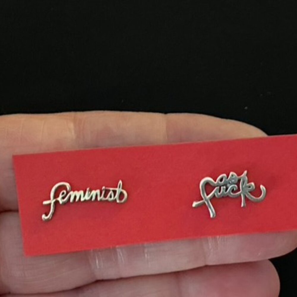 Feminist AF silver earrings
